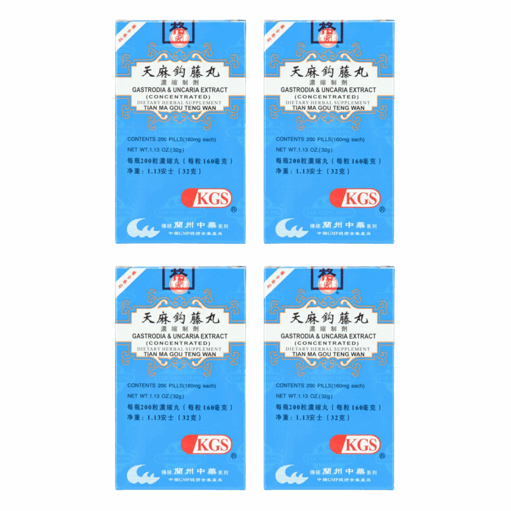 image of Tian-Ma-Gou-Teng-Wan-Gastrodia-Uncaria-Extract-KGS- 4 pack