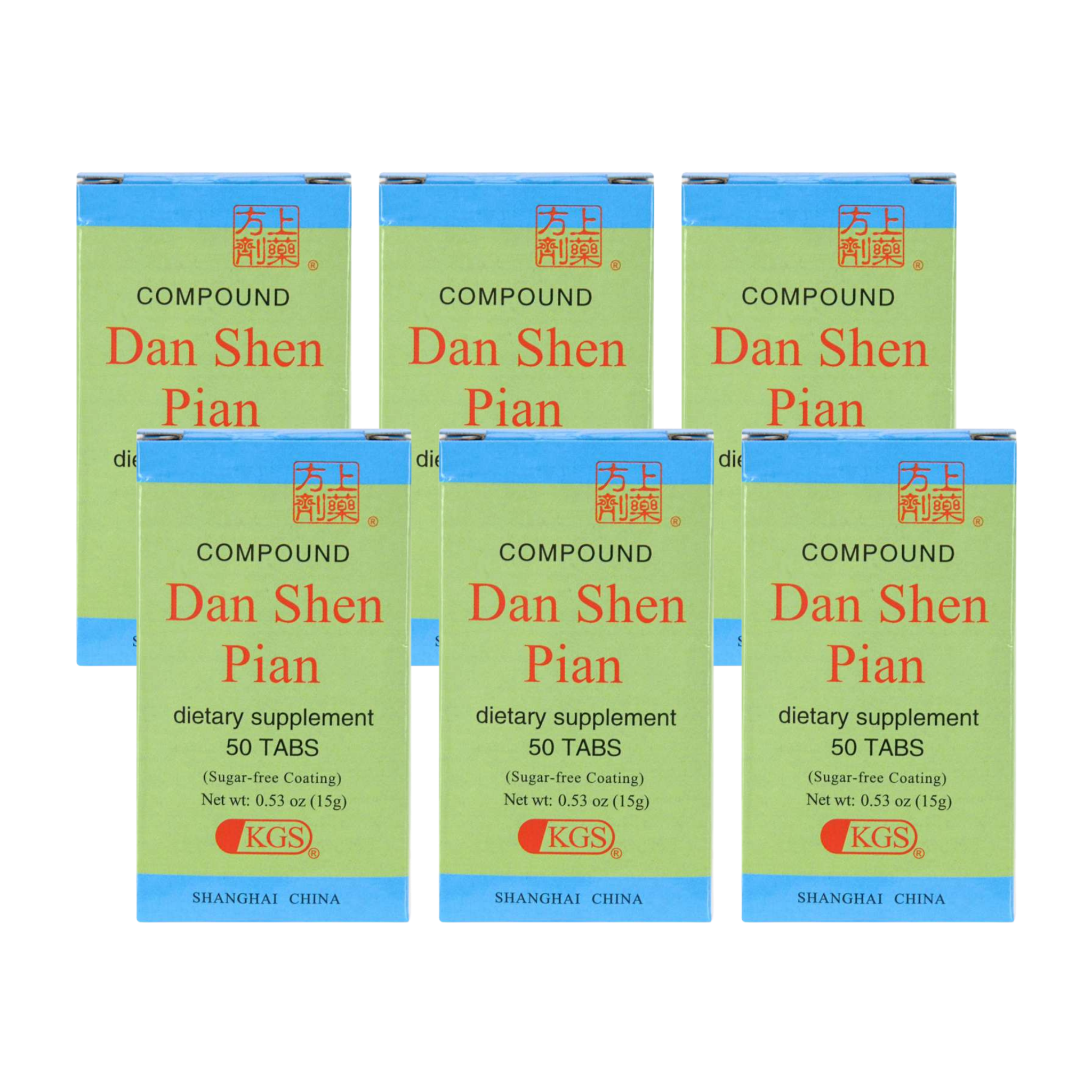 Image of Dan-Shen-Pian-Sugar-Free-Coating-Front-English- 6 pack