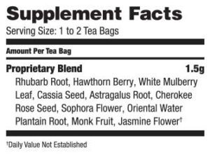 Supplement facts, serving size, and ingredients.