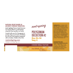 Image of Polygonum-Decoction Shou Wu Chi Tang - Liquid Extract (Tincture) by Root+Spring 1oz label