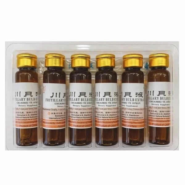 six individual vials of frittilary bulb extract, ten milliliters each
