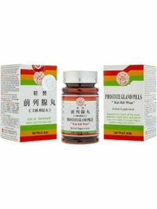 Bottle of 180 prostate gland pills, english and chinese text.