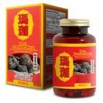 Bottle of 100 capsules of Lao Wei's Peru Premium Maca Dietary Supplement, English and Chinese text.