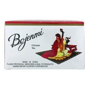 Box of Bojenmi Chinese tea, made in China, Fujian Provincial Medicines & Health Products.