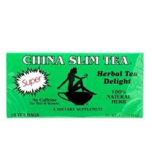 Box of 18 tea bags of China Slim Tea Herbal Tea Delight, a dietary supplement, no caffeine.