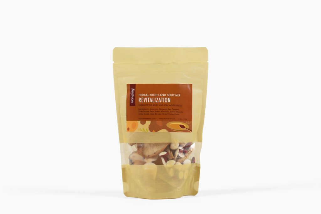 Image of a bag of revitalization herbal broth and soup mix by root + spring