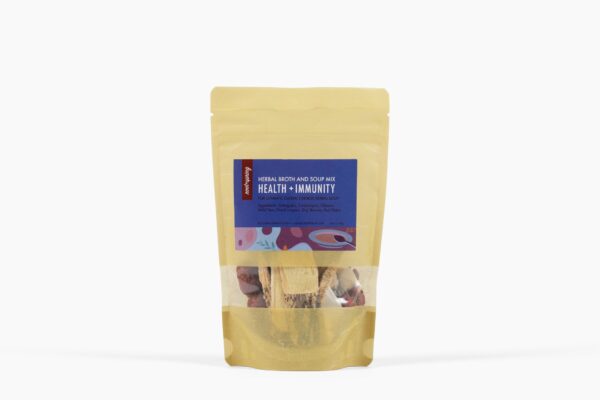 bag of health and immunity herbal broth and soup mix by root + spring