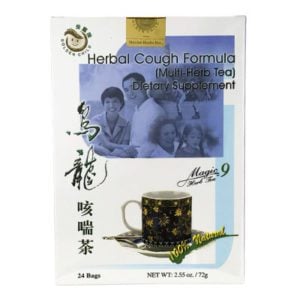 Box of 24 bags of 100% Natural Golden Child Magic Herb Tea 9 Herbal Cough Formula (Multi-Herb Tea Dietary Supplement), with Chinese and English text.