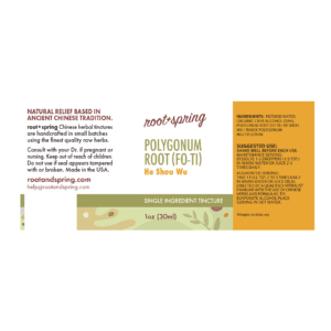 Image of Polygonum_Root label with ingredients, suggested use, directions, and precautions.