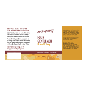 Image of Four-Gentlemen label with ingredients, suggested use, directions, and precautions.