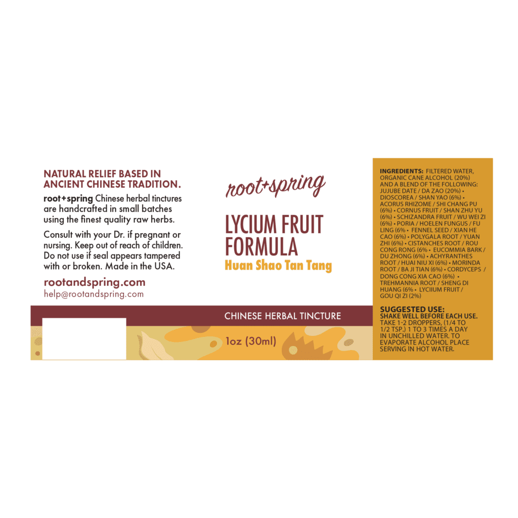 Image of Lycium-Fruit label with ingredients, suggested use, directions, and precautions.