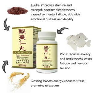 Key ingredients are jujube, poria, and ginseng.
