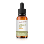 Eyedropper-top tincture bottle containing 1 fluid ounce (30 milliliters) of Astragalus Root (Huang Qi) by root + spring.