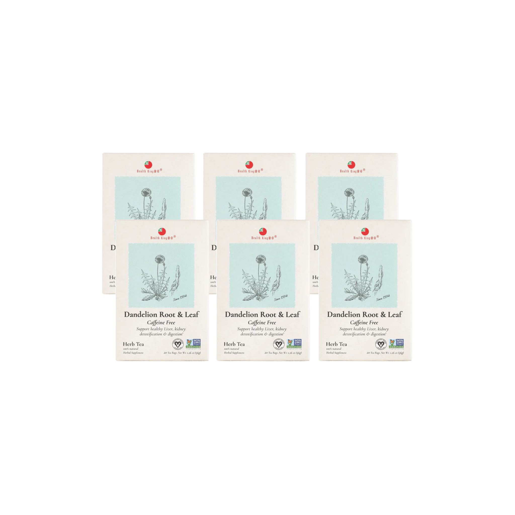 Image of Dandelion Root and Leaf Herb Tea - by Health King - 6-pack