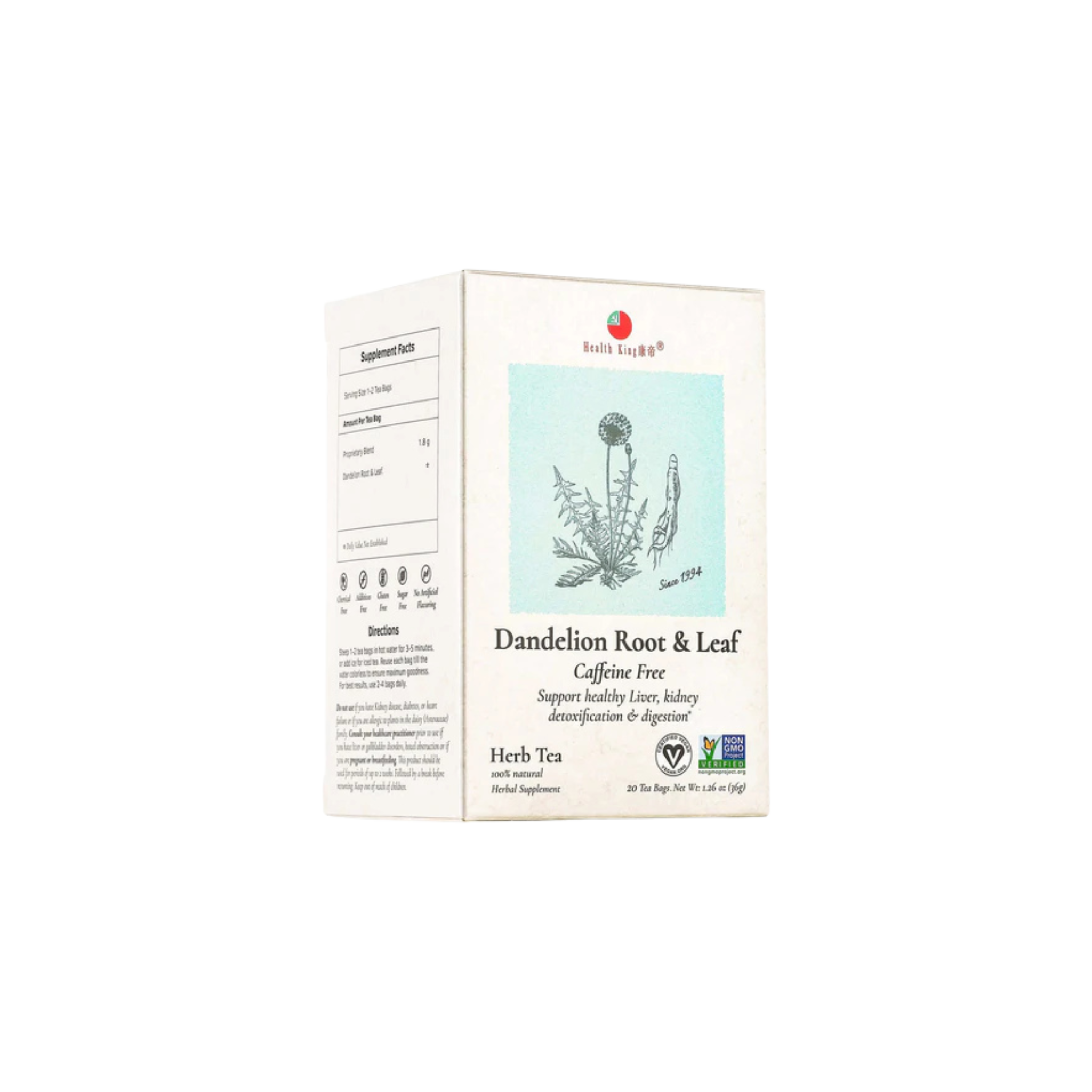 Image of Dandelion Root and Leaf Herb Tea - by Health King- Single