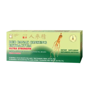 Image of Green box of Red Panex Ginseng Exractum, Ultra strength. 10vials, 10cc each.