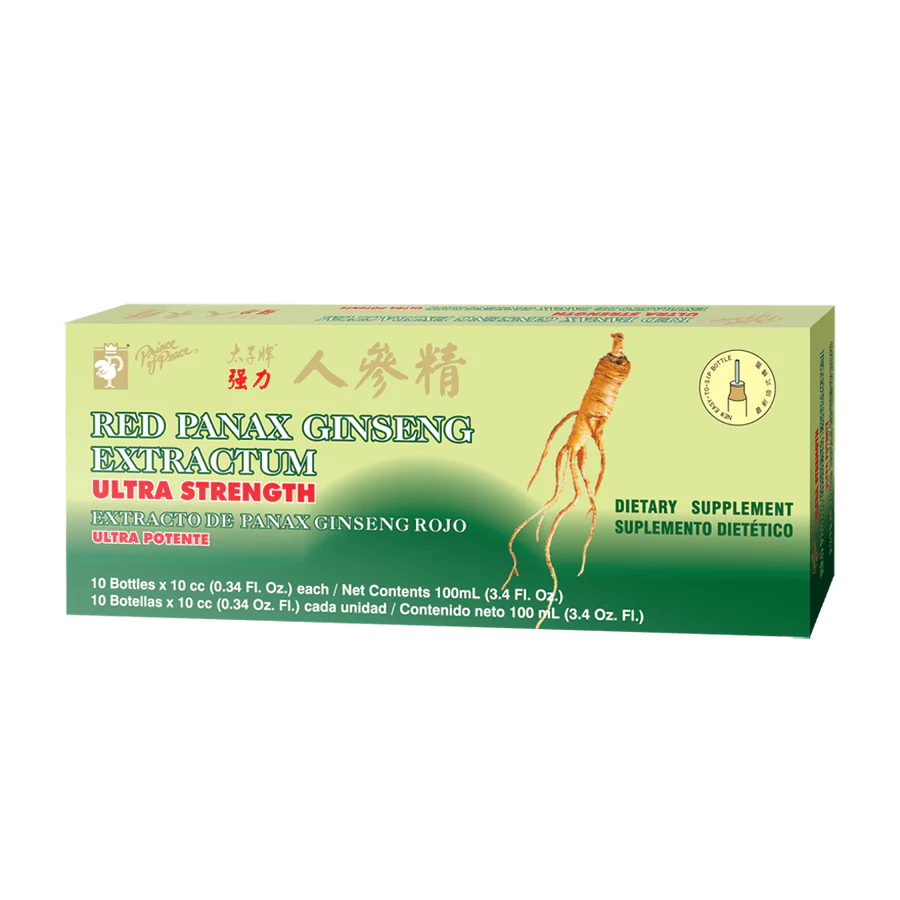 Image of Green box of Red Panex Ginseng Exractum, Ultra strength. 10vials, 10cc each.