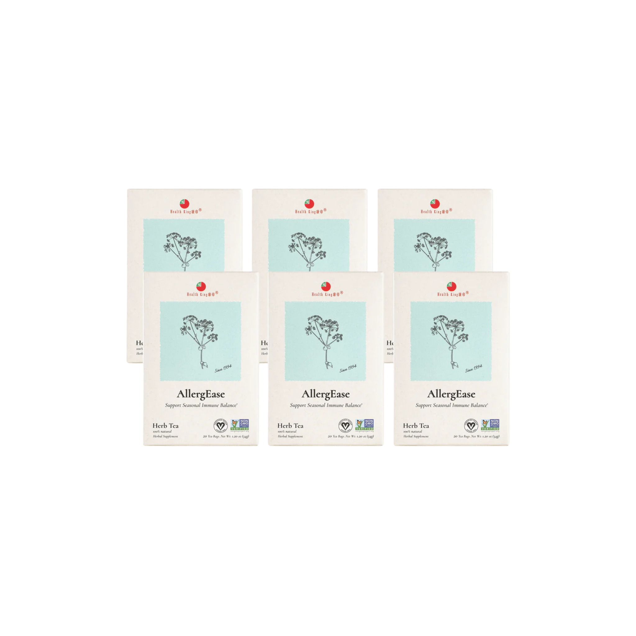 Image of AllergEase Herb Tea - by Health King - 6-pack