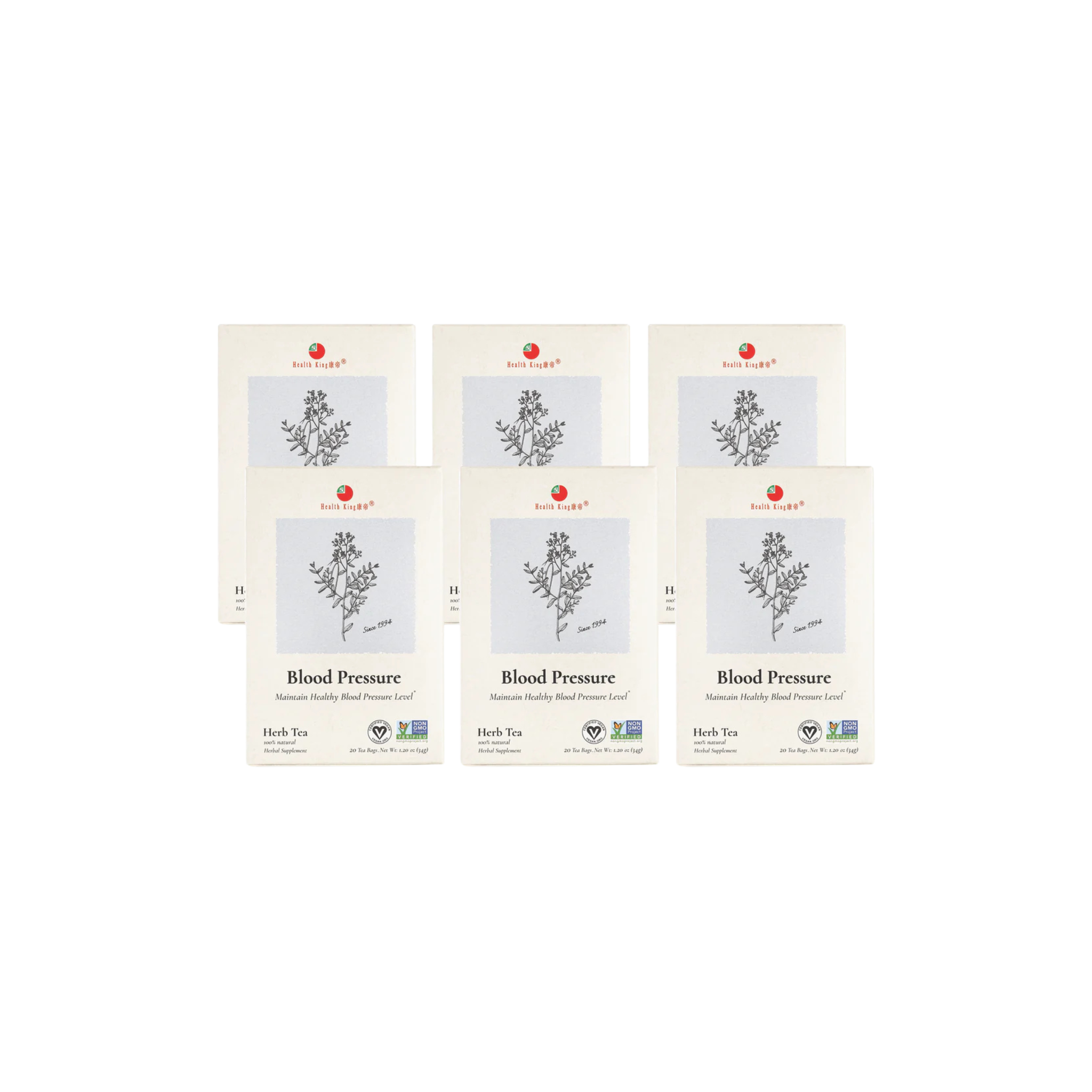 Image of Blood Pressure Herb Tea - by Health King - 6-pack