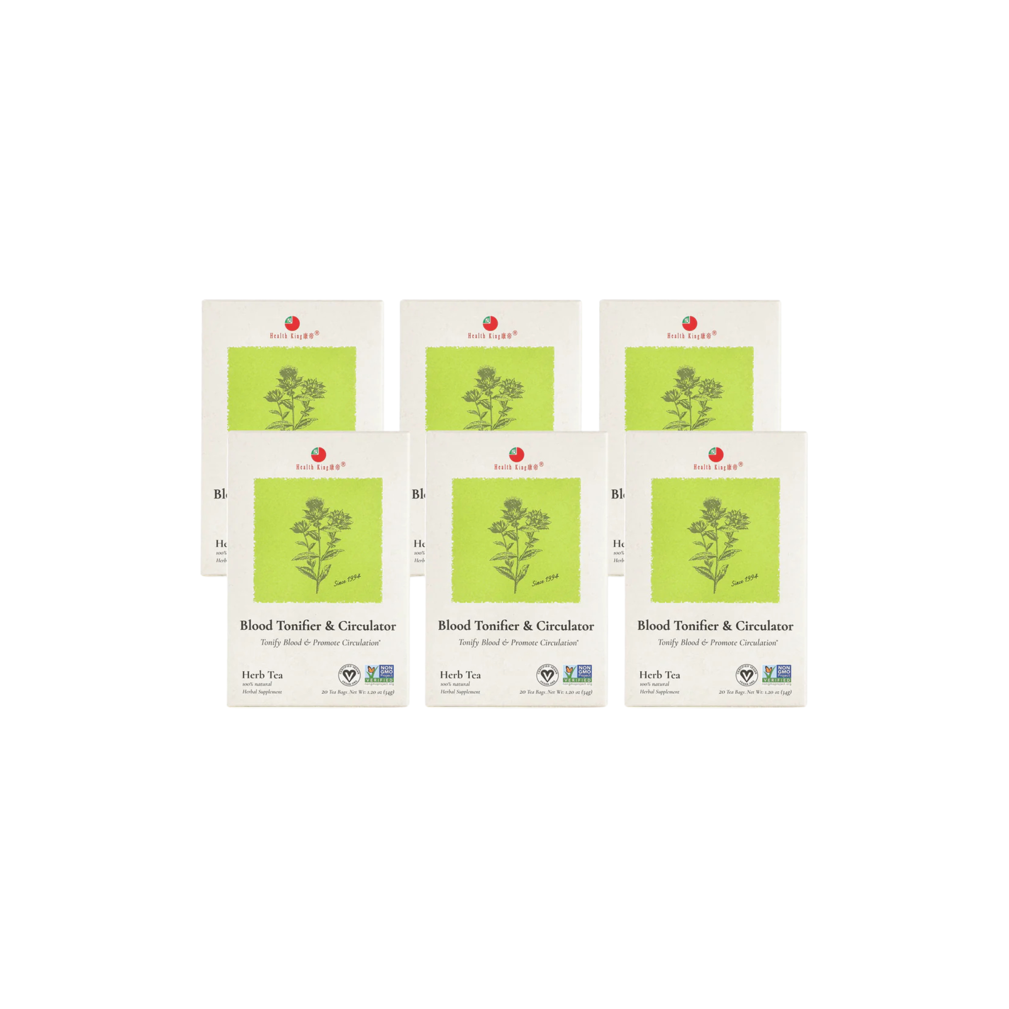 Image of Blood Tonifier and Circulator Herb Tea- by Health King - 6-pack