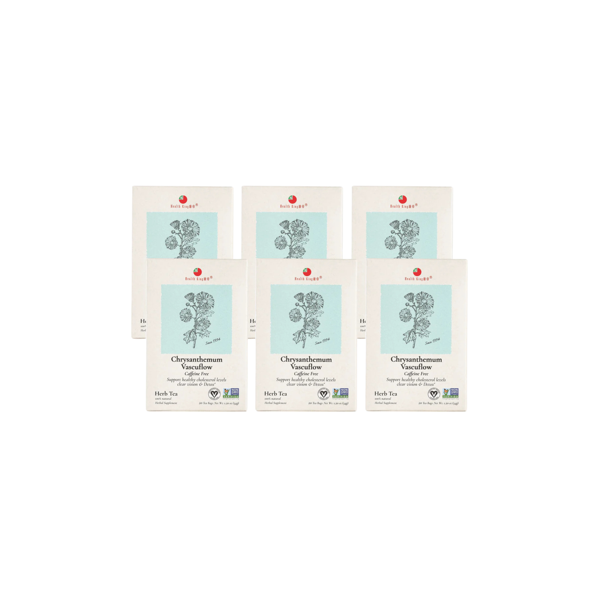 Image of Chrysanthemum Vascuflow Herb Tea - by Health King - 6-pack