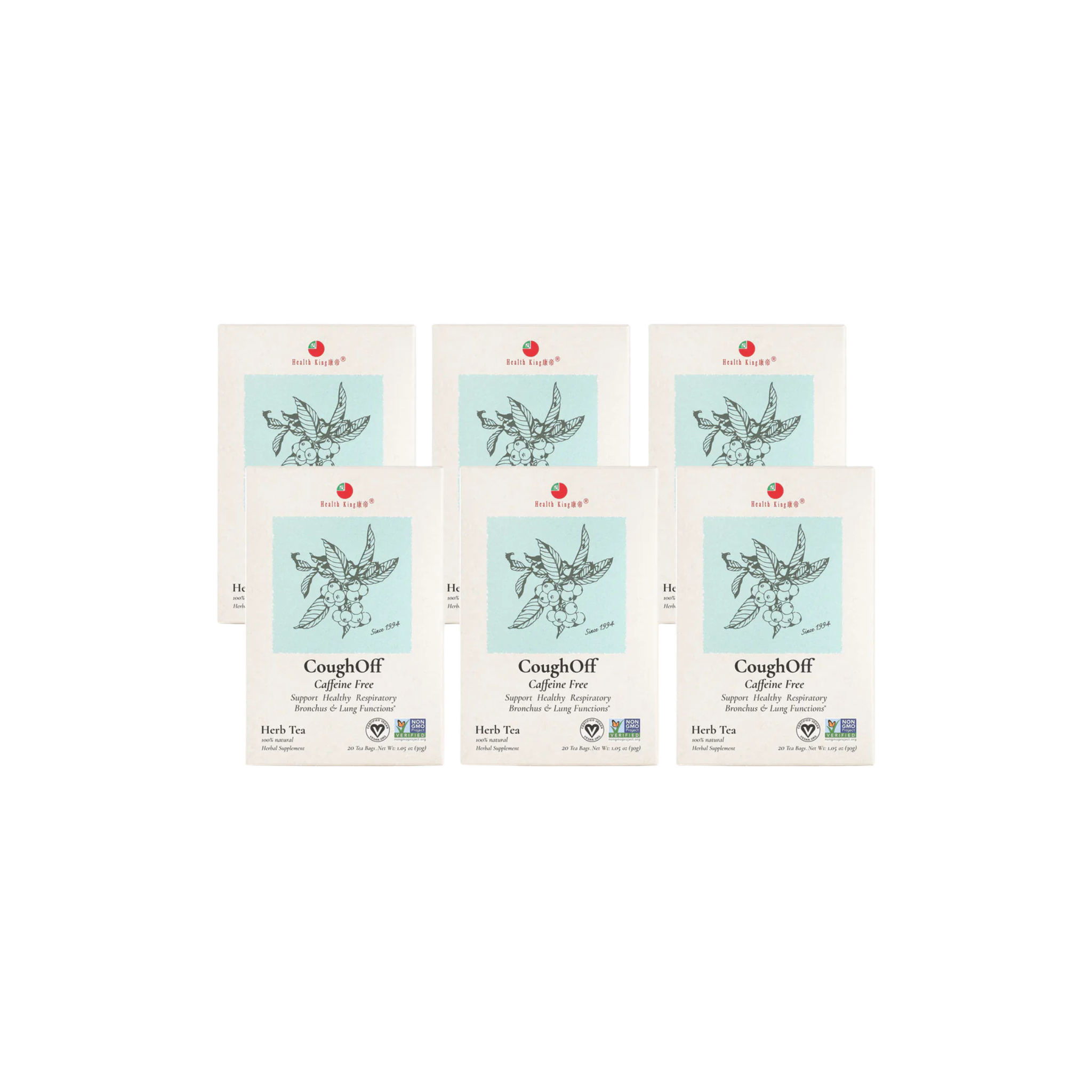 Image of CoughOff Herb Tea - by Health King - 6-pack