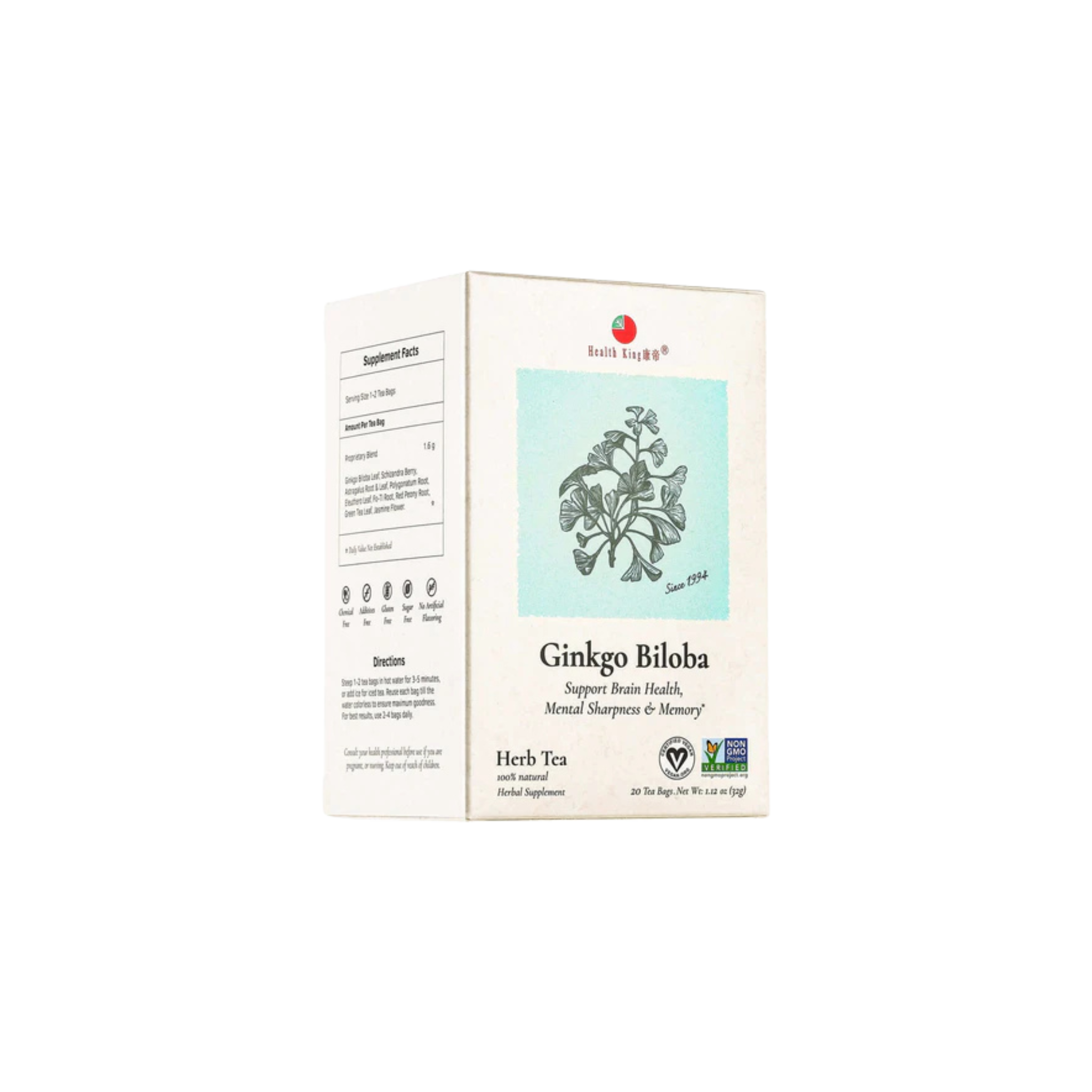 Image of Ginkgo Biloba Herb Tea - by Health King - Single