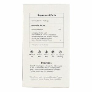 Image of Image of Clear Eye Herb Tea - by Health King back panel, supplement fact and directions for use