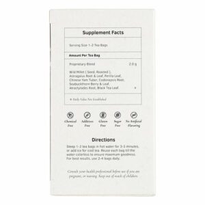 Image of GastroEase Herb Tea - by Health King back panel, supplement facts and directions for use