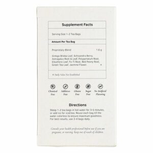 image of Image of Ginkgo Biloba Herb Tea - by Health King back panel, supplement facts and directions for use