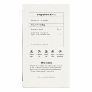 Image of Ginger and Lemongrass Herb Tea- by Health King supplement facts and directions for use