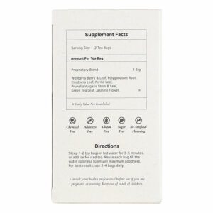 Image of Goji Herb Tea - by Health King back panel, supplement facts and directions for use
