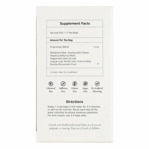 Image of Head and Throat Soother Herb Tea - by Health King, back panel, supplement facts and directions for use