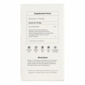 Image of Kidney Fortifier Herb Tea by Health King back panel, supplement fact and directions for use