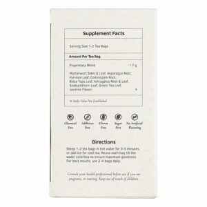 Image of Mammary and Uterus Care Herb Tea - by Health King back panel, supplement facts and direction for use