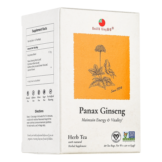 image of plant sprig, twenty teabags, net weight 34g