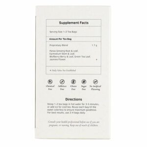 Image of Panax Ginseng Herb Tea - by Health King back panel, suggested uses