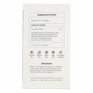 image of President's Super Energy Herb Tea - by Health King ingredients back panel, suggested uses