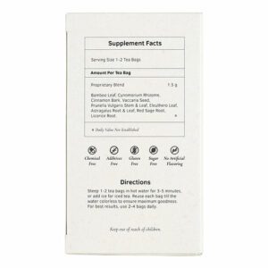 Image of Prostate Health Herb Tea - by Health King back panel, suggested uses