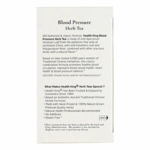 Image of Blood Pressure Herb Tea - by Health King back panel, ingredients and nutritional info