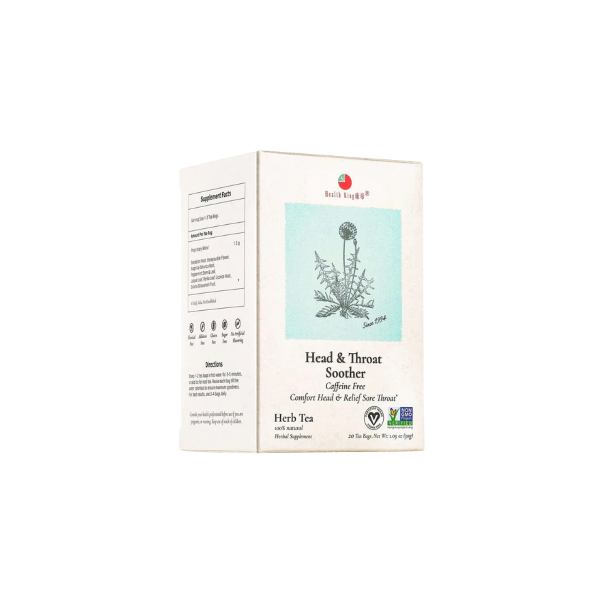 Image of Head and Throat Soother Herb Tea - by Health King - Single