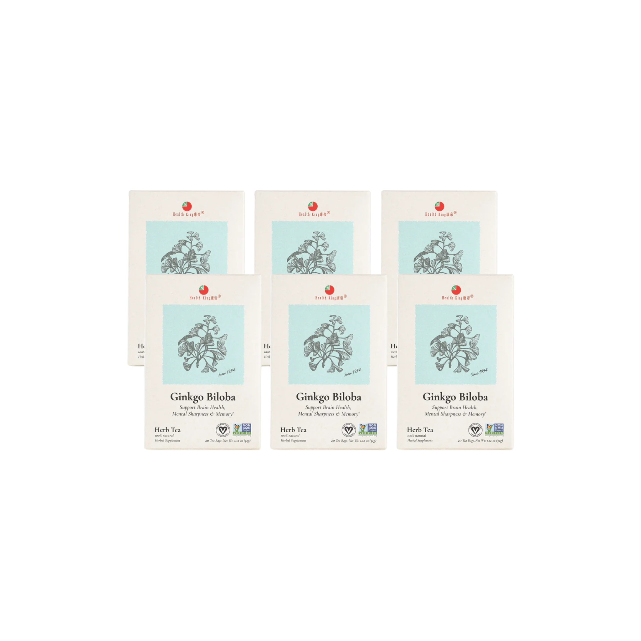 Image of Ginkgo Biloba Herb Tea - by Health King - 6-pack