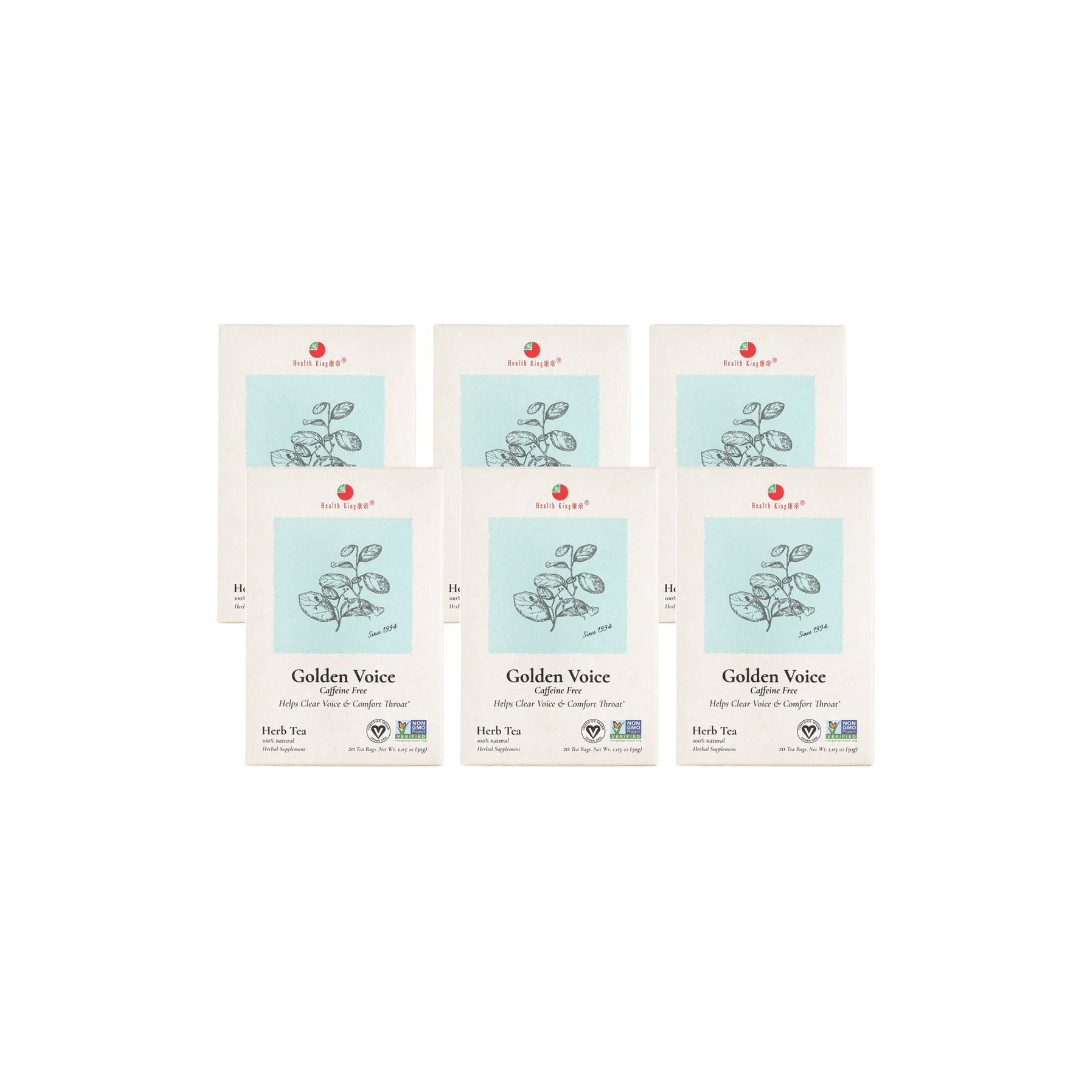 Image of Golden Voice Herb Tea - by Health King - 6-pack