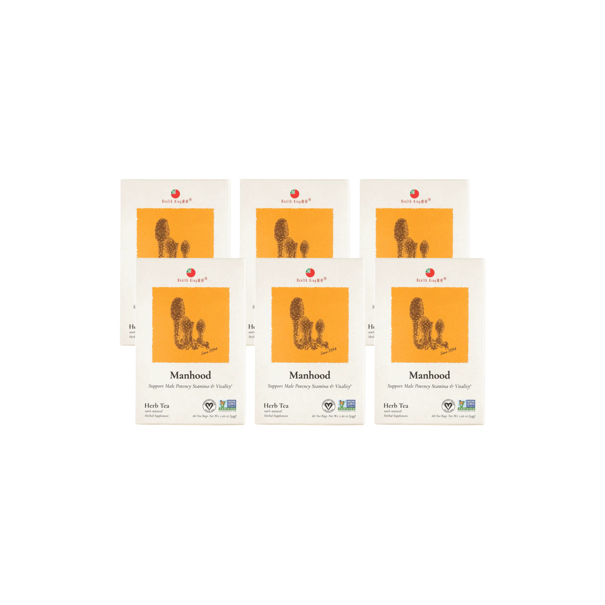 Image of Manhood Herb Tea - by Health King - 6-pack