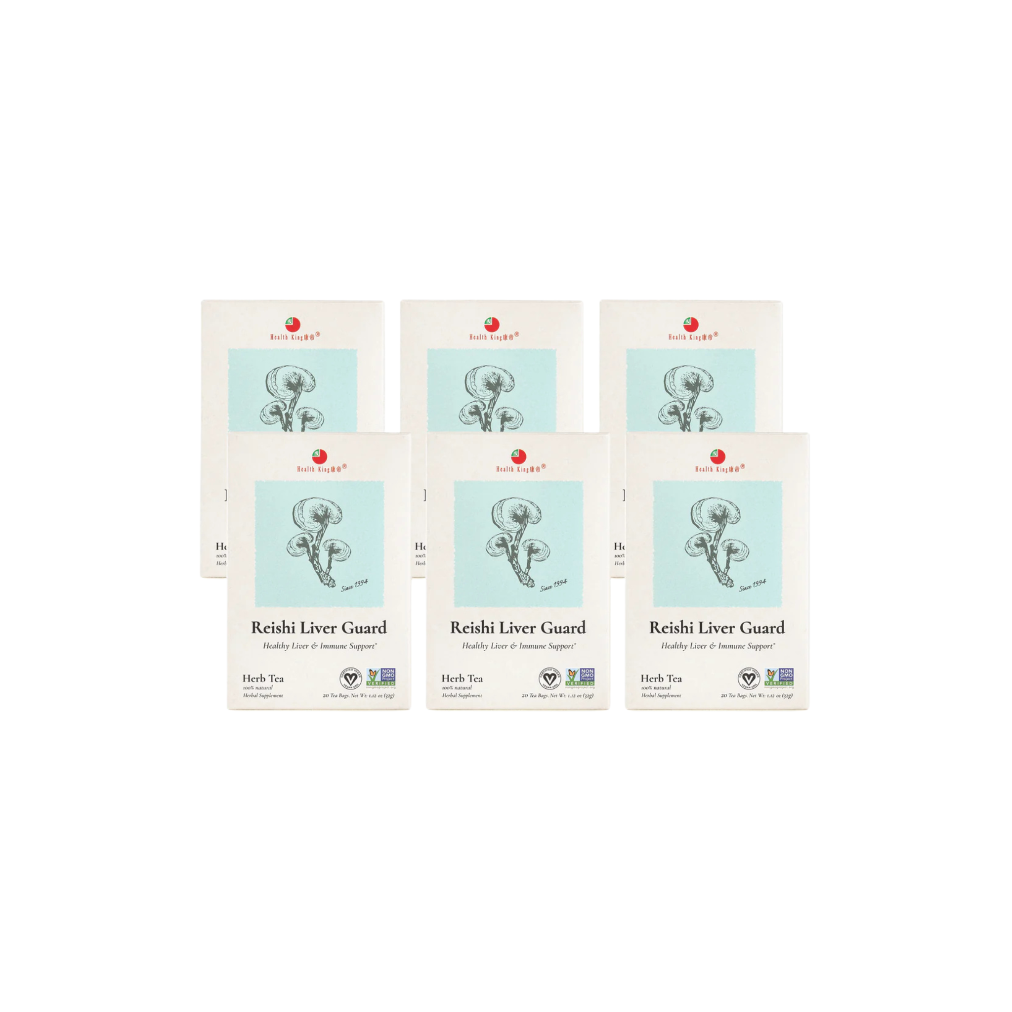 Image of Reishi Liver Guard Herb Tea - by Health King - 6-pack