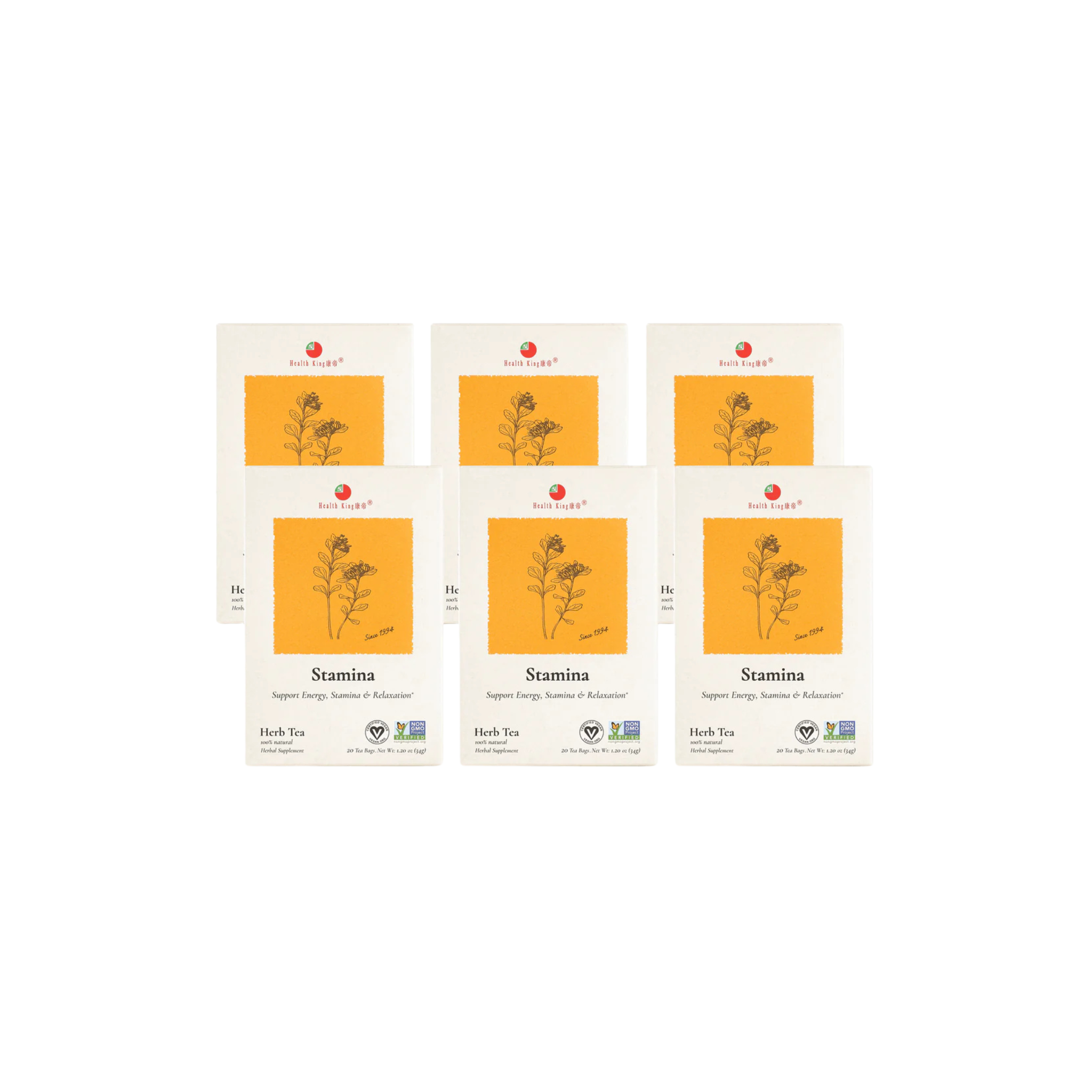 Image of Stamina Herb Tea - by Health King - 6-pack