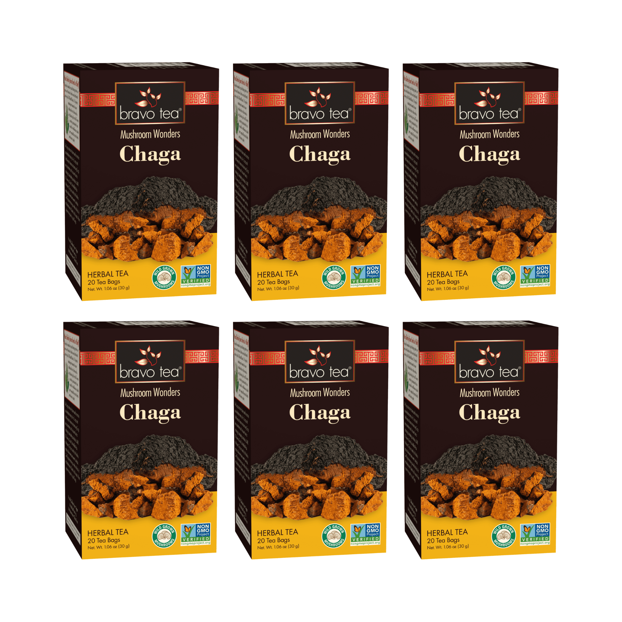Image of Chaga Mushroom Tea - by Bravo Tea - 6pk