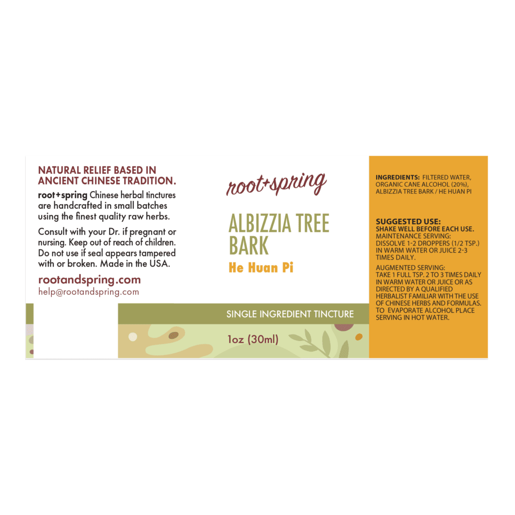 Image of Albizzia-Tree-Bark Tincture 1oz Label