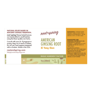 Image of American-Ginseng-Root Tincture 1oz Label