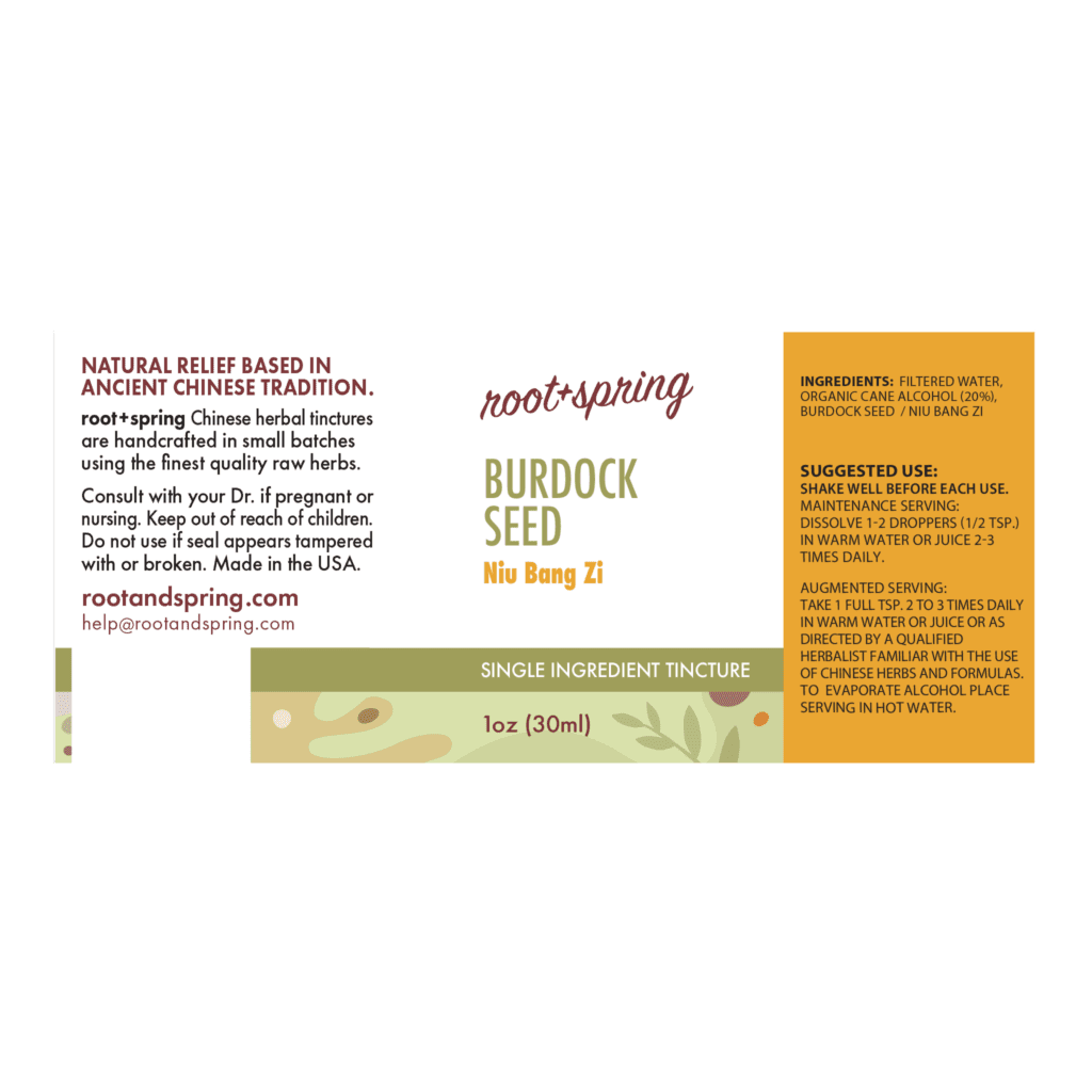 Image of Burdock-Seed Tincture 1oz Label